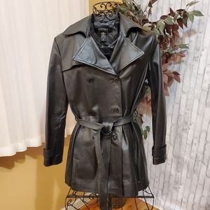 New York & Company 100% Genuine Leather Trench Coat
